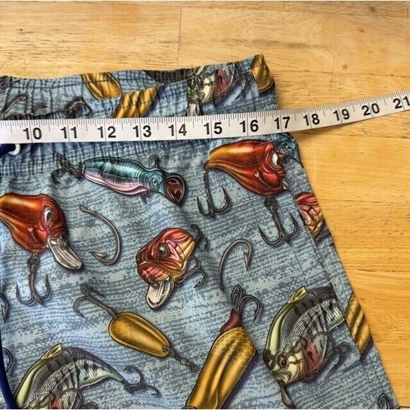 Psycho Tuna Crankbait Fishing Lures Swim Trunks Board 4 Way Shorts Blue Large - Picture 8 of 10